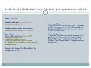 Avoidant Restrictive Food Intake Disorder Overview of typical