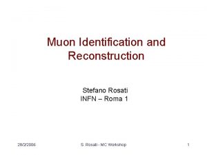 Muon Identification and Reconstruction Stefano Rosati INFN Roma