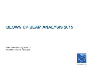 BLOWN UP BEAM ANALYSIS 2015 Data collected during