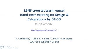 LBNF cryostat warm vessel Handover meeting on Design