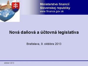 Ministerstvo financi Slovenskej republiky www finance gov sk