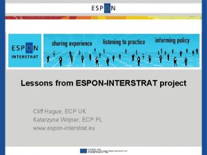 Lessons from ESPONINTERSTRAT project Cliff Hague ECP UK