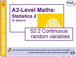 A 2 Level Maths Statistics 2 for Edexcel