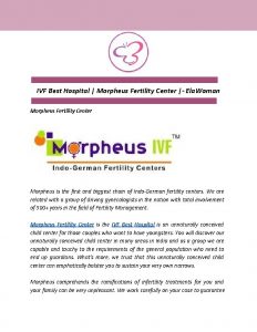 IVF Best Hospital Morpheus Fertility Center Ela Woman