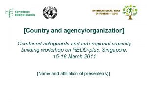 Country and agencyorganization Combined safeguards and subregional capacity