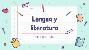 Lengua y literatura Colegio Hellen Keller CONTENTS OF