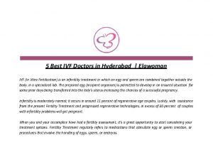 5 Best IVF Doctors in Hyderabad Elawoman IVF