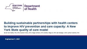 Building sustainable partnerships with health centers to improve