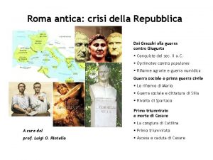 Roma antica crisi della Repubblica Dai Gracchi alla