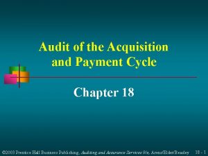 Audit of the Acquisition and Payment Cycle Chapter