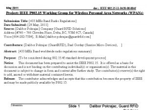 May 2011 doc IEEE 802 15 11 0438