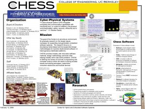 http chess eecs berkeley edu Organization CyberPhysical Systems