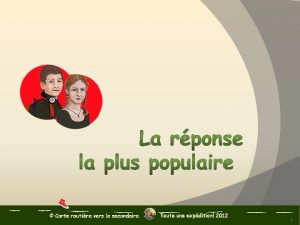 1 La rponse la plus populaire Certaines des