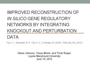 IMPROVED RECONSTRUCTION OF IN SILICO GENE REGULATORY NETWORKS