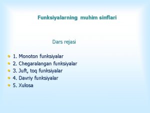 Monoton funksiyalar