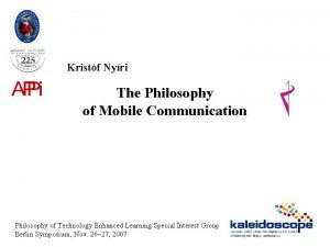 Kristf Nyri The Philosophy of Mobile Communication Philosophy