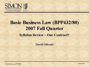 Basic Business Law BPP 43280 2007 Fall Quarter