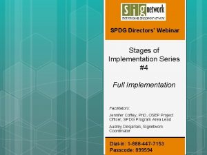 SPDG Directors Webinar Stages of Implementation Series 4