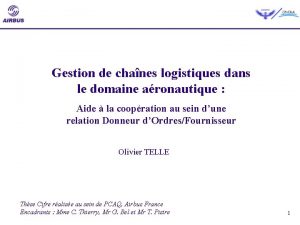 Gestion de chanes logistiques dans le domaine aronautique