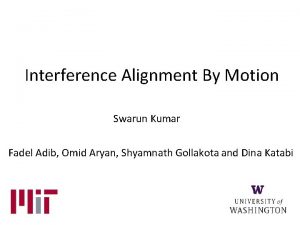 Interference Alignment By Motion Swarun Kumar Fadel Adib