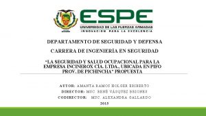 DEPARTAMENTO DE SEGURIDAD Y DEFENSA CARRERA DE INGENIERA