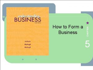 How to Form a Business CHAPTER 5 Nickels