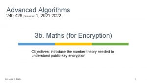 Advanced Algorithms 240 426 Semester 1 2021 2022