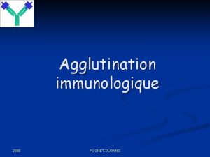 Agglutination immunologique 2008 POCHETDURAND Deux formes dantignes Ag