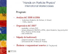 Program Analza MC 2005 2006 hodnotenia tudentov M
