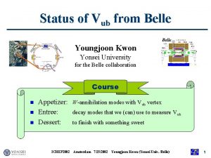 Status of Vub from Belle Youngjoon Kwon Yonsei