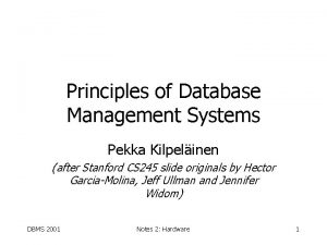 Principles of Database Management Systems Pekka Kilpelinen after