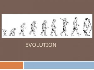 EVOLUTION Outline Charles Darwin Naturlig udvlgelse Menneskelig udvikling