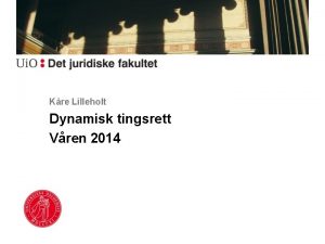 Kre Lilleholt Dynamisk tingsrett Vren 2014 Nokre presiseringar