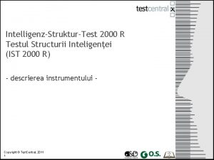 IntelligenzStrukturTest 2000 R Testul Structurii Inteligenei IST 2000