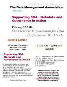 presents Supporting SOA Metadata and Governance in Action