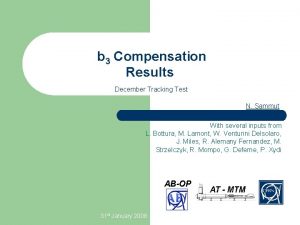 b 3 Compensation Results December Tracking Test N