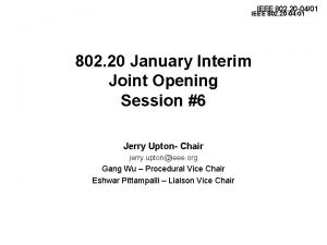 IEEE 802 20 0401 802 20 January Interim