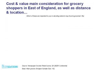 Cost value main consideration for grocery shoppers in