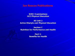 Jan Roscoe Publications WJEC Examinations GCE Physical Education