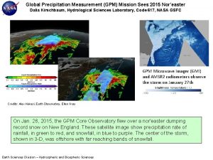 Global Precipitation Measurement GPM Mission Sees 2015 Noreaster