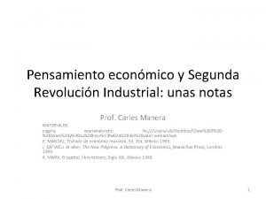 Pensamiento econmico y Segunda Revolucin Industrial unas notas