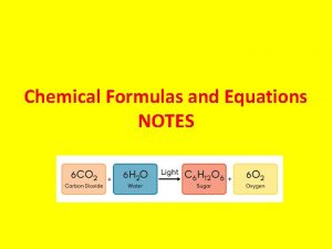 Chemical Formulas and Equations NOTES MOLECULE A molecule