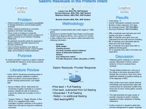 Gastric Residuals in the Preterm Infant An Exploratory