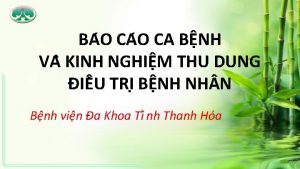 BA O CA B NH VA KINH NGHI