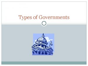 Types of Governments Anarchy Absence of Government Complete