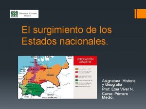 El surgimiento de los Estados nacionales Asignatura Historia