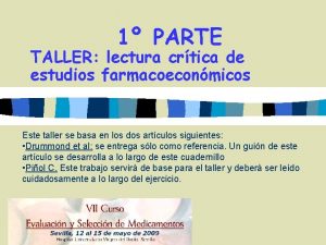 1 PARTE TALLER lectura crtica de estudios farmacoeconmicos