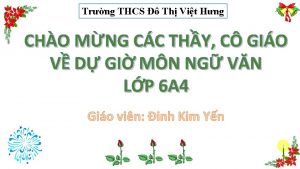 Trng THCS Th Vit Hng CHO MNG CC
