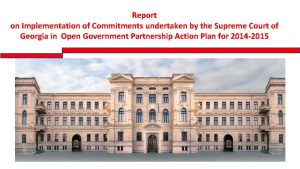 Report on Implementation of Commitments undertaken by the