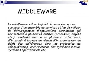 MIDDLEWARE Le middleware est un logiciel de connexion